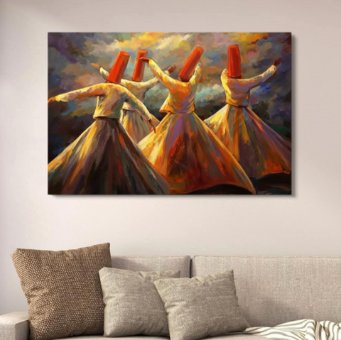 Whirling Dervish Landscape Canvas Art With Double Tape | 12x16 Inches
