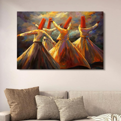 Whirling Dervish Landscape Canvas Art With Double Tape | 12x16 Inches