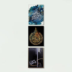 Home decoration item 9 pcs wall decor photo on wall canvas art decor for home easy set up with bothside tape