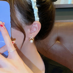 Knot Pearl Earrings Clip On Pearl Earrings Big Silver Grey Earrings | Earrings for Women Fashion | Luxury Look Artificial Earrings | Women Earrings