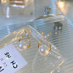 Knot Pearl Earrings Clip On Pearl Earrings Big Silver Grey Earrings | Earrings for Women Fashion | Luxury Look Artificial Earrings | Women Earrings