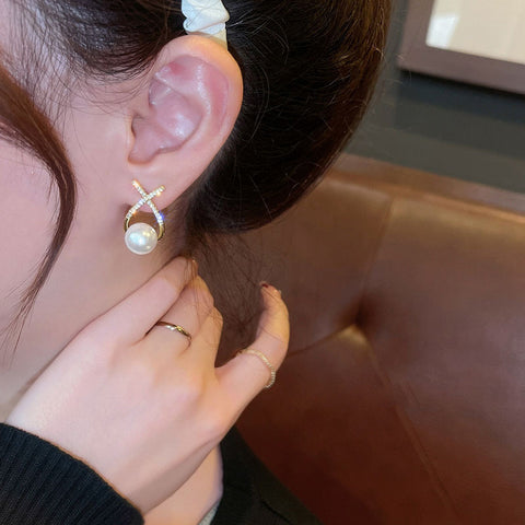 Knot Pearl Earrings Clip On Pearl Earrings Big Silver Grey Earrings | Earrings for Women Fashion | Luxury Look Artificial Earrings | Women Earrings