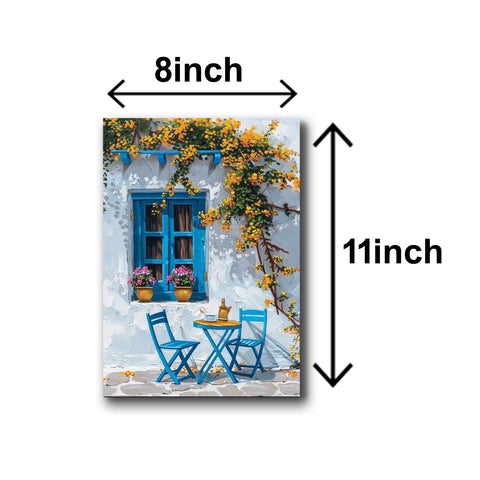 Set of 5 Italian Vintage Homes Art Themed Wall Art Wooden Sticky Photo tile Frames for Wall Home and Girls Room Decoration