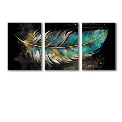 set of 3 leaf art wooden frames for wall decoration / sticky photo tiles