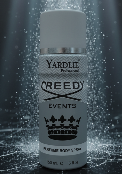 Yardlie Professional CREEDY EVENTS Perfume Body Spray (150ml): Elite, Aromatic Fougere Deodorant for Men.