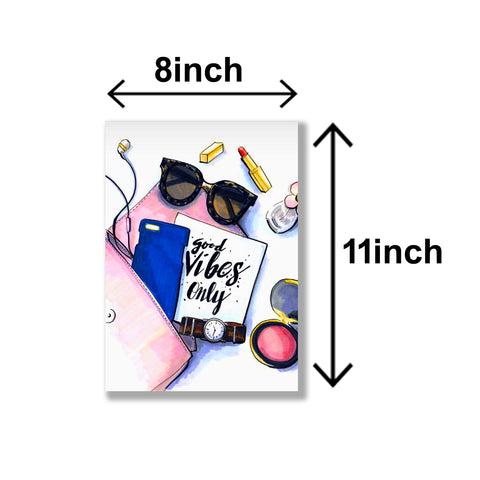 set of 6 make up themed girls room decore wall art wooden sticky Phototile frames