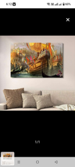 Venetian Merchant Ships Painting Canvas Wall Art With Double Tape | 12x16 Inches
